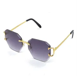 selling vintage sunglasses irregular frameless diamond cut lens glasses retro fashion avant-garde design uv400 light color decorat249h