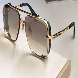 نظارة شمسية مربعة الذهب بني مظللة Gafas de Sol Sin Glasses Mens Sunglasses UV 400 Protection Eyewear New With Box277i