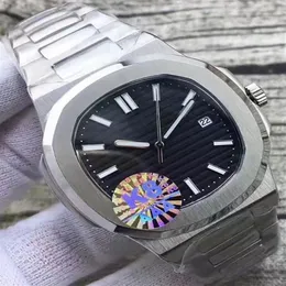 Klassische neue automatische mechanische Männer Saphirglas zurück transparent schwarz blaues Zifferblatt Glide beruhigen zweite leuchtende Uhr AAA 309y