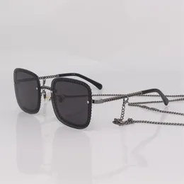 Sunglasses Metal Chain Frame Square With Removable Single Hanging217Q