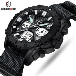 Top Brand GOLDENHOUR Orologio da uomo Orologio sportivo digitale al quarzo Relogio Hombre Orologio da polso impermeabile militare Relogio Masculino257m