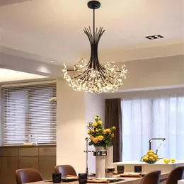 Moderno criativo dandelion flor lustre led sala de estar restaurante loja roupas decoração para casa bouquet lâmpada 19 cabeças chande243b