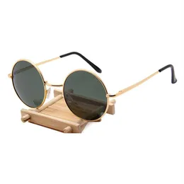 Moda polarizada redonda óculos de sol das mulheres dos homens designer óculos 50 armação de metal uv400 condução ao ar livre óculos de sol com cases276e