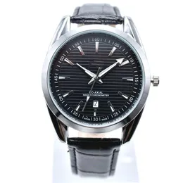 Op nieuwe stijl 40mm ronde lederen quartz mode heren horloges auto datum mannen jurk designer horloge hele mannelijke geschenken polswatc231g