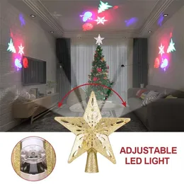 Árvore de Natal Top Light Star Shape ajustável LED Snowstorm Snowman Stripe RGB Projetor Luzes Decoração de Natal EU PLUG 2010244p