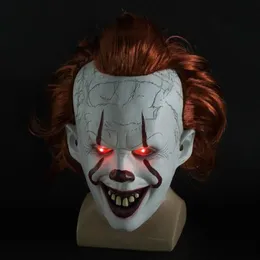 Movie s It 2 Cosplay Pennywise Clown Joker Maske Tim Curry Maske Cosplay Halloween Party Requisiten LED Maske Maskerade Masken ganze f308K