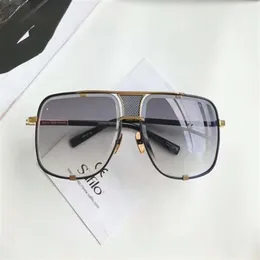 Óculos de sol quadrado masculino 2087, armação preta dourada, lente gradiente cinza, sonnenbrille, óculos de sol da moda, novo com box305r