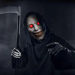 Máscara led brilhante assustador máscara de halloween sorridente demônios o mal cosplay adereços horror festa de férias 2021 presente máscara g2204122844