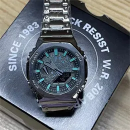 2023 Original shock watch GMB2100 Sports Digital Quartz Unisex Watch Alloy Dial Full Steel Band Oak Series box The watch is made of steel all over hot high quality