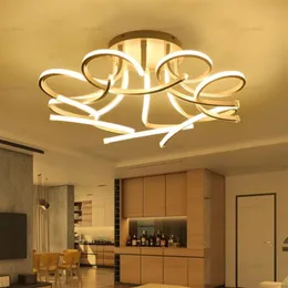 New Design Acrylic lotus Led Ceiling Lights For Living Study Room Bedroom lampe plafond avize Indoor Ceiling Lamp LLFA264P