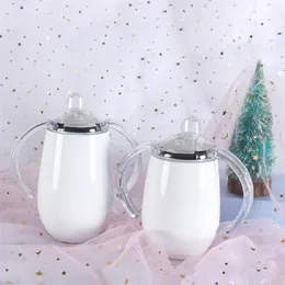 Garrafas de água Chegada 10oz Sublimação Sippy Cups Em Branco DIY Garrafa de Leite de Bebê com Alça de Aço Inoxidável Crianças Bebendo Tumbler For255e