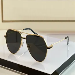 Nuovi occhiali da sole alla moda 0334 montatura pilota K montatura in oro stile popolare e semplice versatile occhiali protettivi uv400 per esterni2678
