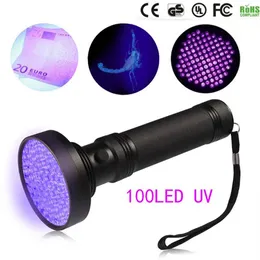 18W UV Black Light Flashlight 100 홈 EL 검사 애완 동물 소변 얼룩을위한 LED UV Light 및 Blacklight LED Spotligh270X