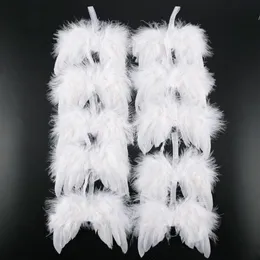 White Feather Wing Lovely Chic Angel Christmas Tree Decoration Hanging Ornament Home Party Wedding Ornaments Christmas Decorations259H