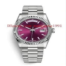 10 colores neutros Caja original Relojes 36 mm Esfera roja 118239 118238 Acero inoxidable 316L Relojes automáticos mecánicos Relojes de pulsera2286