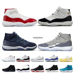 Jumpman 11 Buty do koszykówki Cherry 11s Czerwony i biały cement szary jubileusz 25. rocznica 72-20 Cool Grey Purple Pink Men Sneakers 36-47