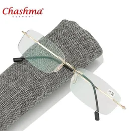 Super Light Folding Flexible Memory Titanium Rimless Reading Glasses Oculos De Grau1 0 1 5 2 0 2 5 3 0 3 5 Sunglasses321y