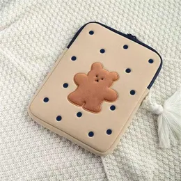 Korea Cartoon Tablet Case Cute biscuits bear protective cover for laptop ipad pro 9 7 11 13 15 6 inch Storage Sleeve inner bag 2022612