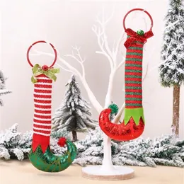 Decorações de Natal Enfeites Criativos Guirlanda Aldrava de Porta Decoração de Janela Elf Foot Tree Navidad322I