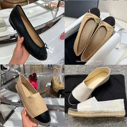 Top2023 Classic Luxury Designer Lazy Slippers Genuine Leather Women Espadrilles Slide Loafers shoes Brand Comfortable Canvas Flat Fisherman sandal channel Zapat