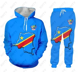 Nieuwe Mannen/Dames Congo Vlag Zaïre Grappige 3D Print Mode Trainingspakken Hip Hop Broek + Hoodies Trainingspak Sets RA042