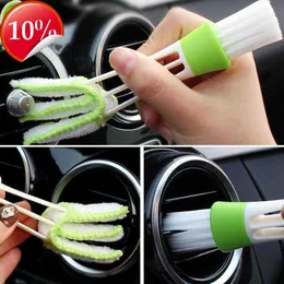 New Multifunction Car Air Vent Cleaner Mini Double-end Micro Fiber Vent Duster Removable Cloth Cover Portable Cleaning Brush For Car