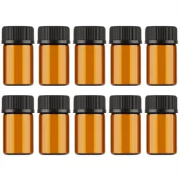 1 ml 2 ml 3 ml Mini Amber Glass Estish Olejki odczynniki napełnione butelka Brown Sklas Fili z CAP223V