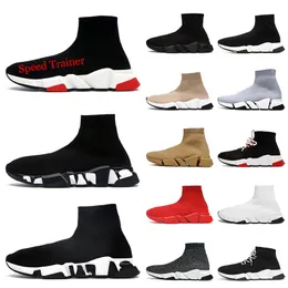 Mode Damen Herren Designer Casual Sockenschuhe Speed Trainer Speeds 2.0 Slip on Cloud Black White Red Clear Sole Runners Socken Ankle Boots Loafers Flache Sneakers