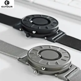 2018 neue Stil Uhr Männer Eutour Magnetische Kugel Zeigen Innovative Armbanduhren Herren Nylonband Quarzuhr Mode Erkek Kol Saati J19286S