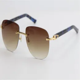 decoration Rimless Metal Mix Marble Blue Plank 8200860 Sunglasses Fashion High Quality Sunglasses UV400 Eyewear Male and Female Ho2503