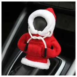 Kapüşonlu araba dişli vardiyası kapağı, Noel araba dekoru dişli vardiyası düğmesi manuel/otomatik vites düğmesi için kapak