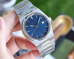 Orologi di lusso mens 시계 Tiss T137 Prx Powermatic 80 직경 40mm 강철 자동 기계식 시계 Montre Mint Green High Quality Back Gold Wristwatches