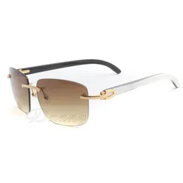 Randlose Buffs-Sonnenbrille 3524012-A mit Hybrid-Büffelhorn und 58-mm-Linse255U