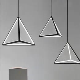 Modern LED Pendant Light Fixture Nordic Black Triangle Hanging Lamp Kitchen Living Room Matsal sovrum Hemhusdekor2768