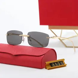 Man Carti Glasses مصمم نظارات شمسية للنساء أزياء بدون إطار مستطيل الطلاء بوفالو قرناس الشمس 3577 دليل eyeglass woode257i