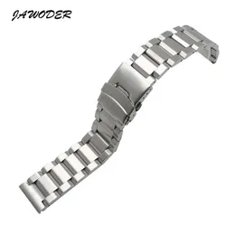 Jawoder Watch Band 18 20 22 24mm 남성 순수한 솔리드 스테인리스 스틸 브러시 브러시 시계 스트랩 배치 버클 브레이슬릿 321o