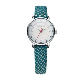 Reloj colorido JULIUS para mujer, reloj de moda para mujer de piel de cocodrilo, elegante reloj analógico de cuarzo japonés Movt para chica joven JA-858221y