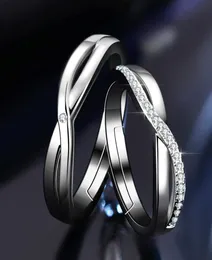 2022 Classic Personality Plated Silver Adjustable Couple Rings 1pair 2pcs Men Women Promise Engagement Finger Jewelry Valentine03451312