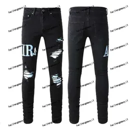 A013 New Arrivals Mens Luxury Designer Denim roxo AM2 Jeans Buracos amirly AM Calças amirlies amiiri imiri Jean COOLGUY ami Biker Pants Homem Roupas # 810 e