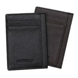 Gubintu Genuine Leather Men Slim Front Pocket Card Credit Super Fin Mody Card Titular Trave Wallet Tarjetero HOMBRE236Q