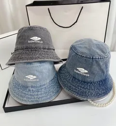 Casal moda denim material designer balde chapéus viagem rua po carta bordado aba larga hats9046183