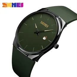 SKMEI Orologio al quarzo da uomo Lady Moda uomo donna orologi da polso impermeabile PU quadrante piccolo orologi verde militare relogio masc 1509291o