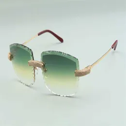 2021 Senior Designer Sonnenbrille 3524023 Schneidlinsen Mikropavigendiamanten Metalldrähte Sticks Brille Größe 58-18-135 mm209h