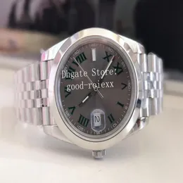 41 mm zegarek męski Zegarek Mężczyźni Gray Rhodium Wimbledon BP Automatyczne 2813 Jubileuszowa Bransoletka Data Sapphire Nurkowanie mechaniczne BPF Rome 2120