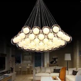 Pendant Lamps Modern art glass chandelier led light for living room bar AC85-265V G4 Bulb hanging lamp fixtures261J