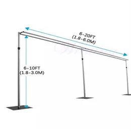 Suporte duplo para cenário de casamento, 3mx6m, com hastes expansíveis, quadro ajustável, tubo de aço inoxidável, adereços de casamento235e