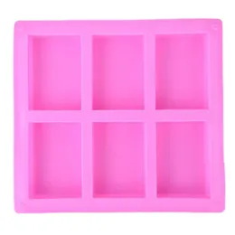 6 Cavities Handmade Rectangle Square Silicone Soap Mold Chocolate DOOKIES Mould Cake Decorating Fondant Molds 1 Piece279r