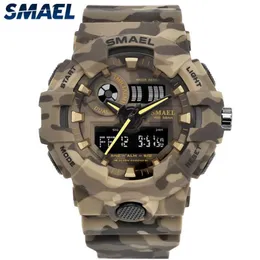 Smael marca de moda camuflagem militar digital relógio quartzo masculino à prova dwaterproof água thock esportes ao ar livre relógios masculino y1304b