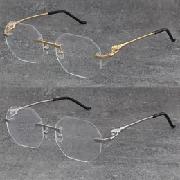 مصمم نماذج جديد Diamond Cut Lens Metal Rimless Square Squal