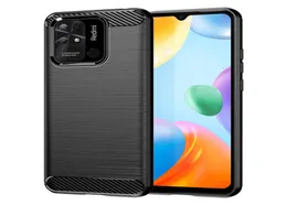 Tekstura z włókna węglowego odporna na wstrząsy pokrycia ochronne Slim Fit Miękkie obudowę silikonową TPU dla Xiaomi Redmi 10c Caseredmi 9A 9C9653094